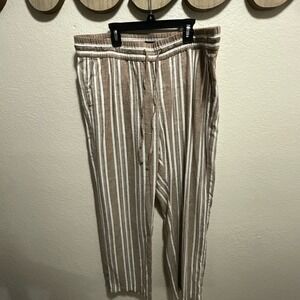 Ann Taylor Factory Brown and White Striped Chinos women's pants
